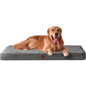EHEYCIGA Orthopedic Dog Beds for Medium Dogs, Extra Firm Pet Bed with Removable Washable Cover, Egg Crate Foam Dog Bed with Waterproof Lining and Non-Slip Bottom